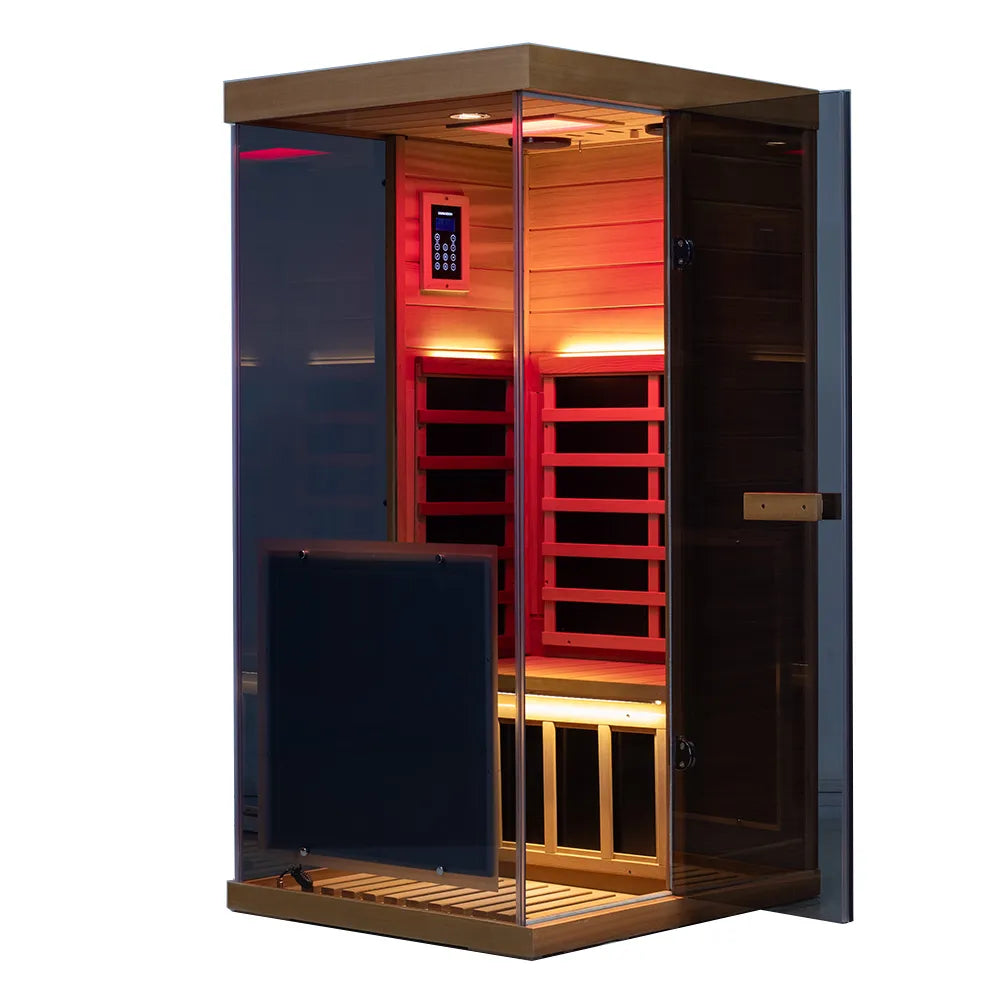 Wizzisaunas 909MX — Hemlock sauna construction detail