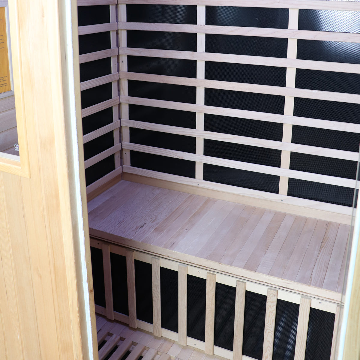 2-person Sweat Therapy Tremblant sauna - Wood bench and infrared heating panels