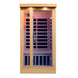 1-person Sweat Therapy Tremblant sauna - Front view with colored lighting