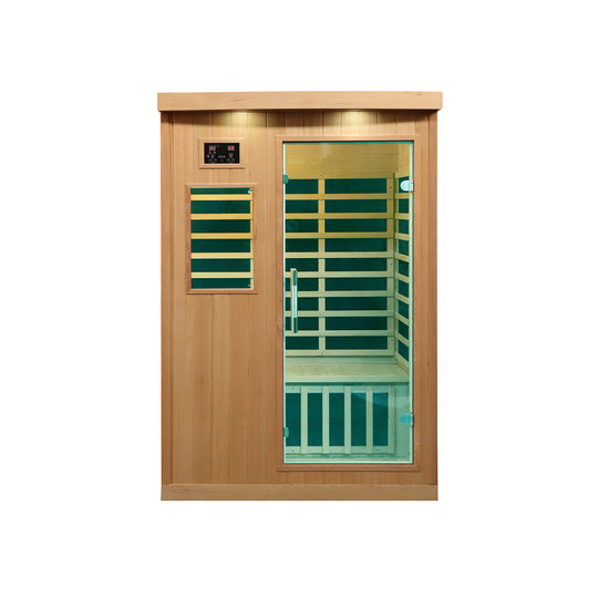 2-person Sweat Therapy Tremblant sauna - Front view with glass door